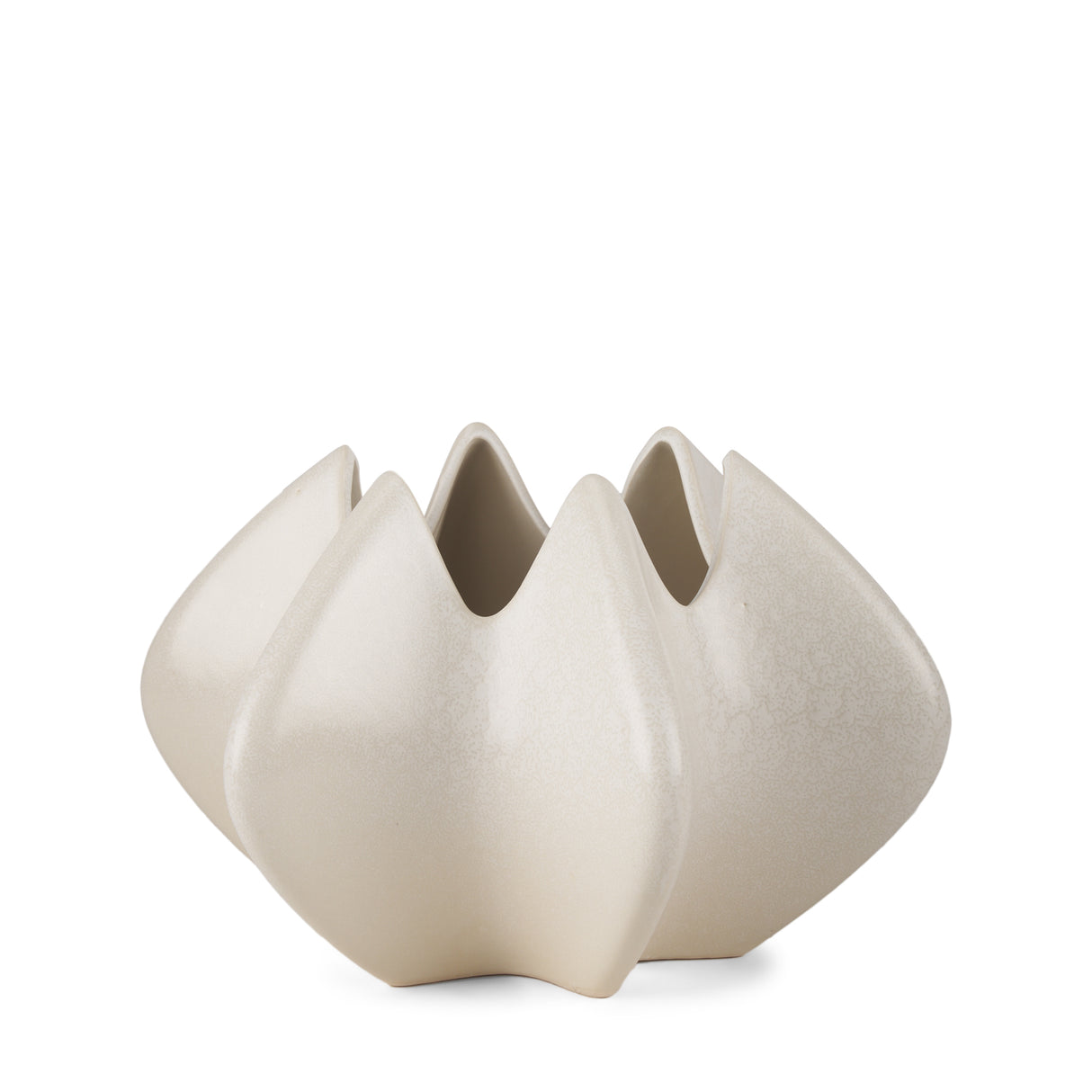 Ulrich Sculptural Cream Glazed Ceramic Vase from Mercana - Luna Furniture