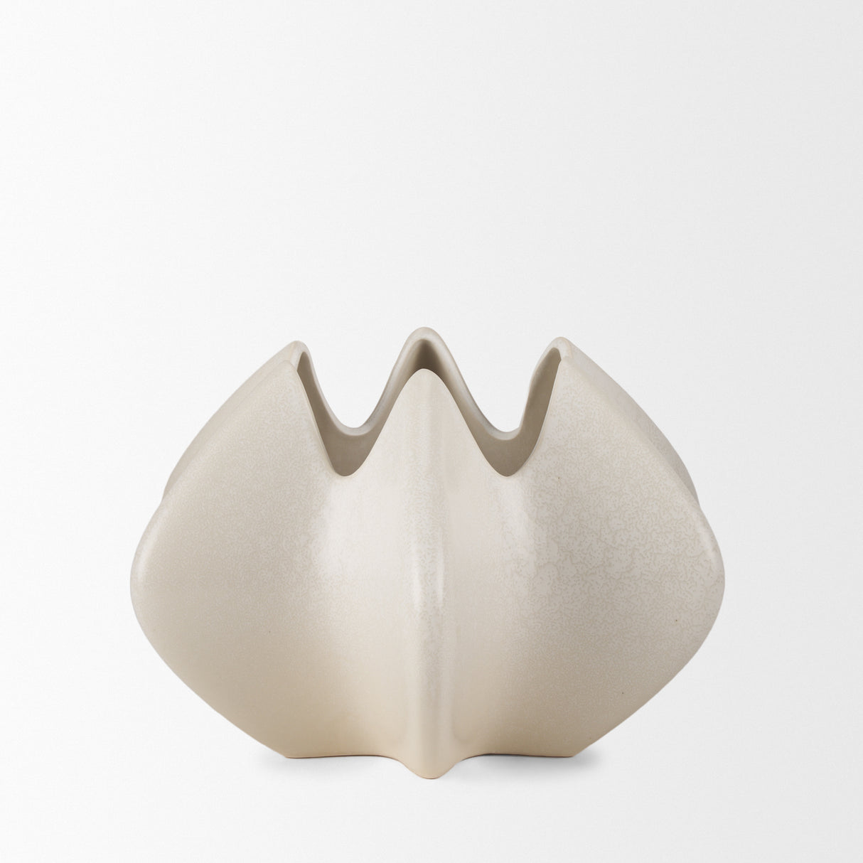 Ulrich Sculptural Cream Glazed Ceramic Vase from Mercana - Luna Furniture