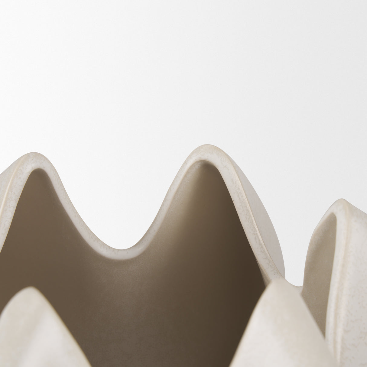 Ulrich Sculptural Cream Glazed Ceramic Vase from Mercana - Luna Furniture