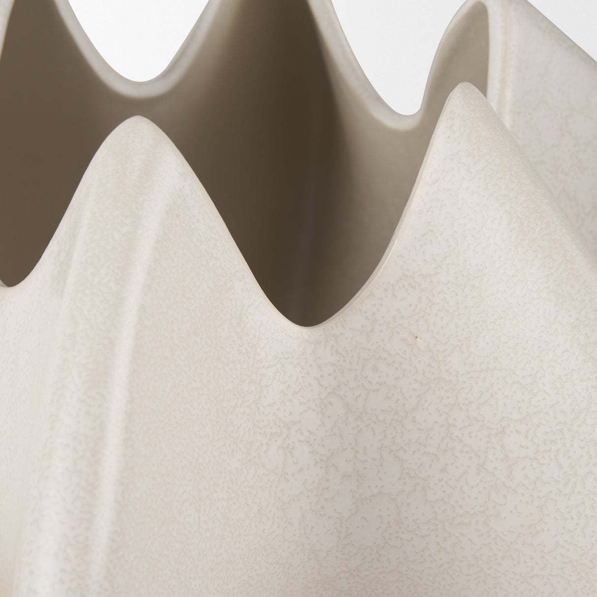 Ulrich Sculptural Cream Glazed Ceramic Vase from Mercana - Luna Furniture