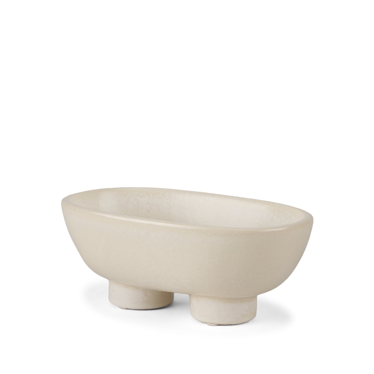 Tyren Cream Glazed Decorative Oblong Ceramic Bowl from Mercana - Luna Furniture