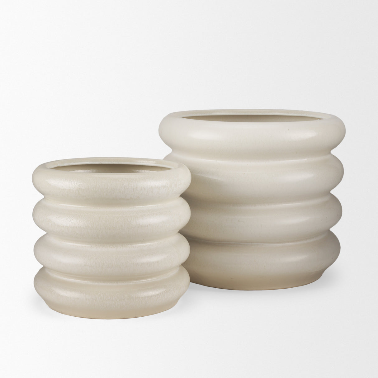 Twyla Tall Cream Glazed Floor Ceramic Vase from Mercana - Luna Furniture