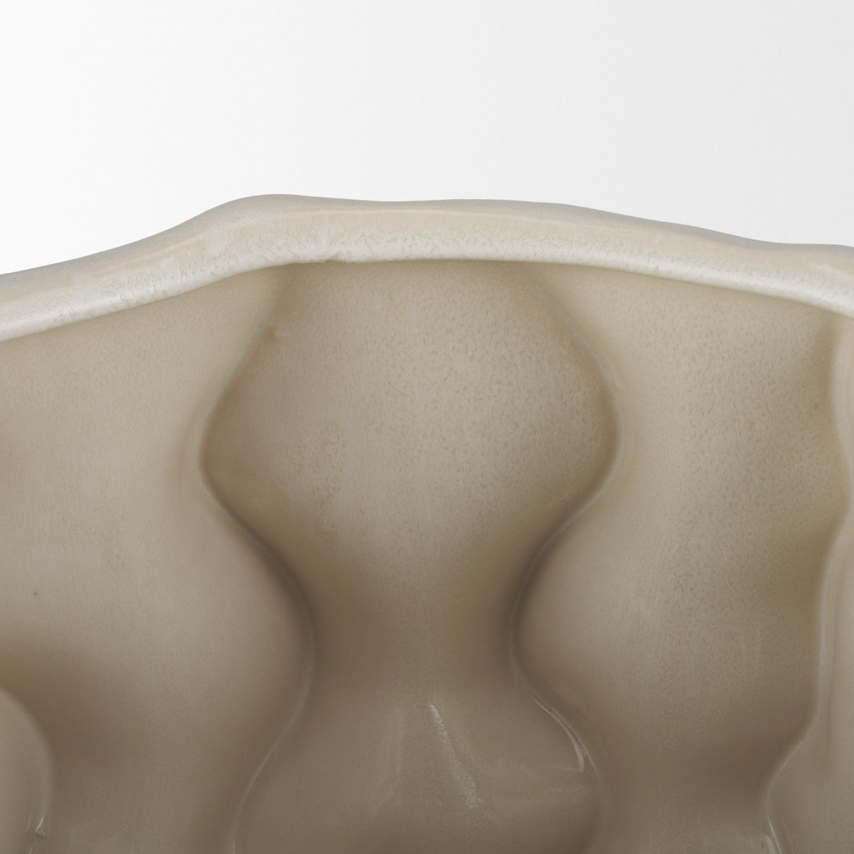 Vahn Sculptural Cream Glazed Decorative Ceramic Bowl from Mercana - Luna Furniture