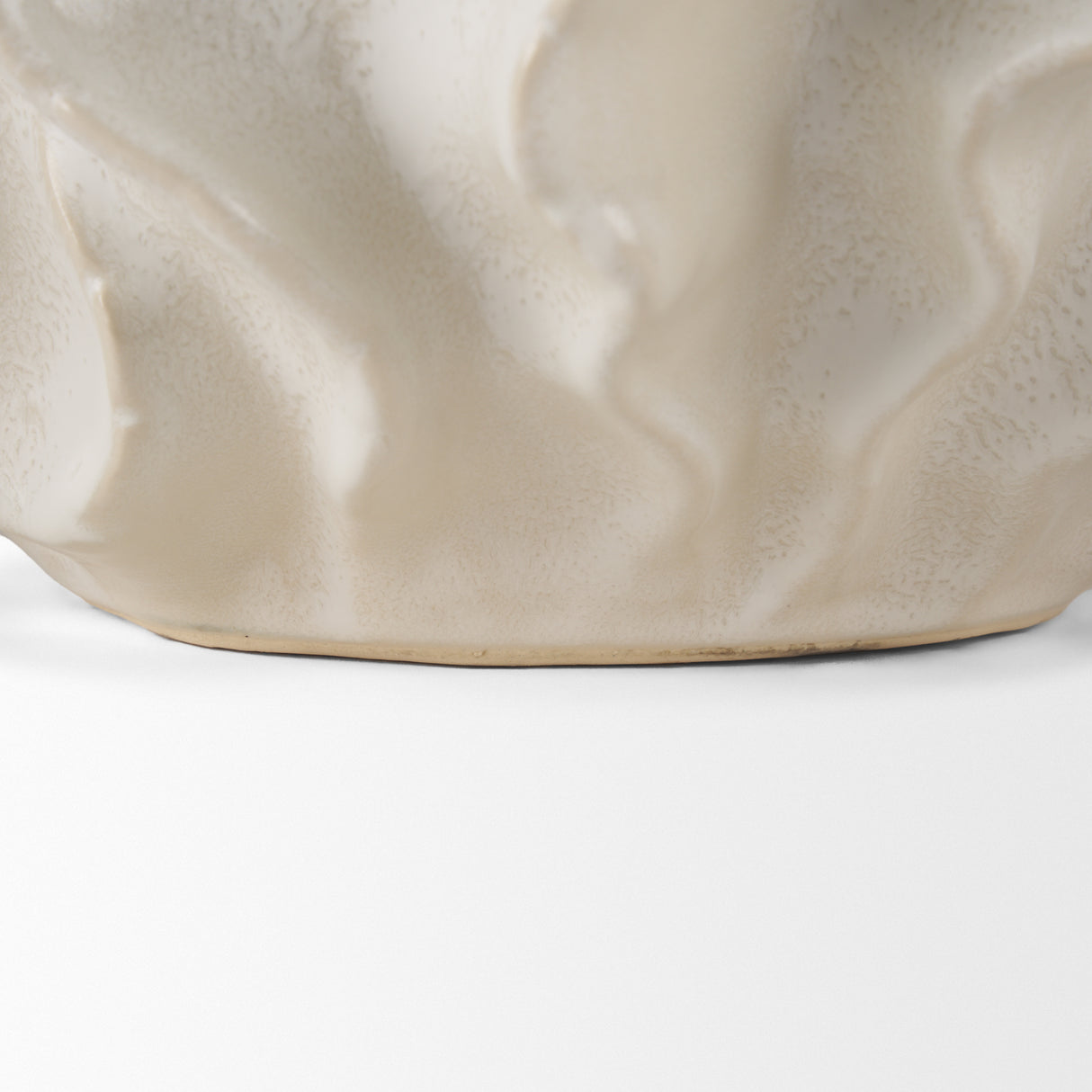 Vahn Sculptural Cream Glazed Decorative Ceramic Bowl from Mercana - Luna Furniture
