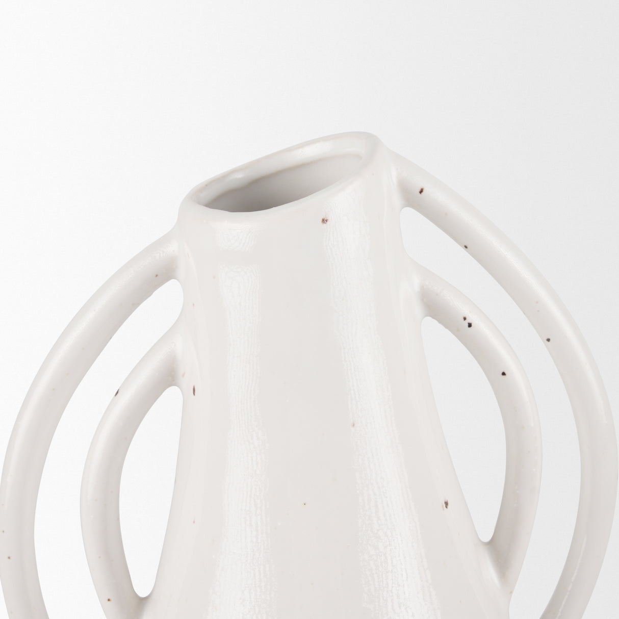 Urvi Tall Off White Speckled Asymmetrical Ceramic Vase from Mercana - Luna Furniture