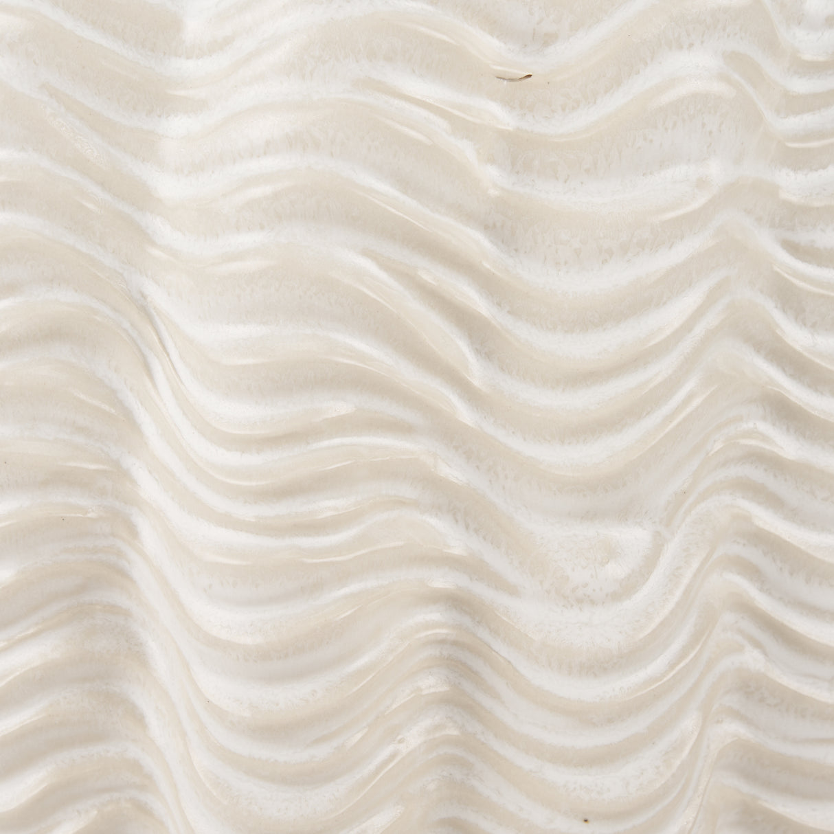 Velia Short Seashell Sculptural Cream Glazed Ceramic Vase from Mercana - Luna Furniture
