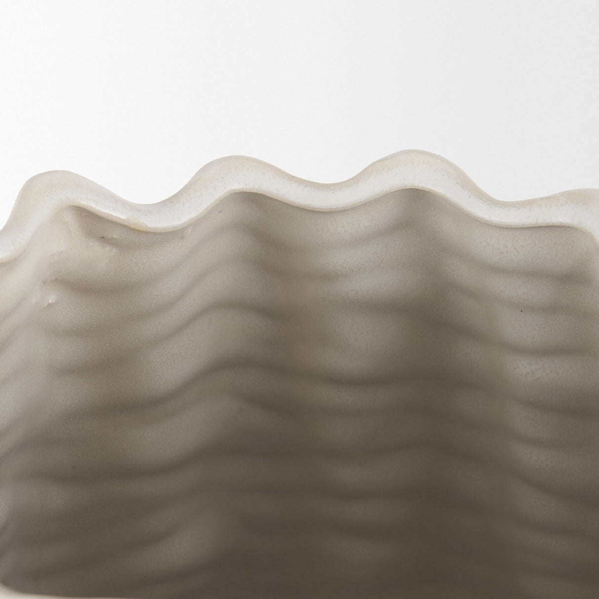 Velia Tall Seashell Sculptural Cream Glazed Ceramic Vase from Mercana - Luna Furniture