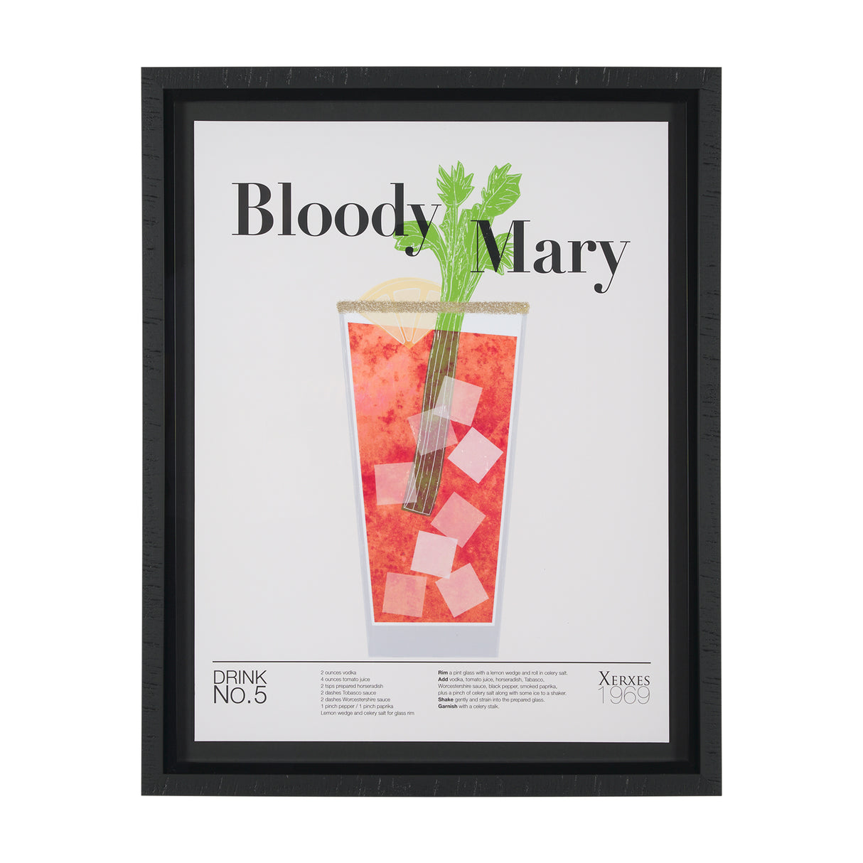 Bloody Mary by Mercana Studio a Hand Embelished Textured Framed Art Print Matted under Glass from Mercana - Luna Furniture