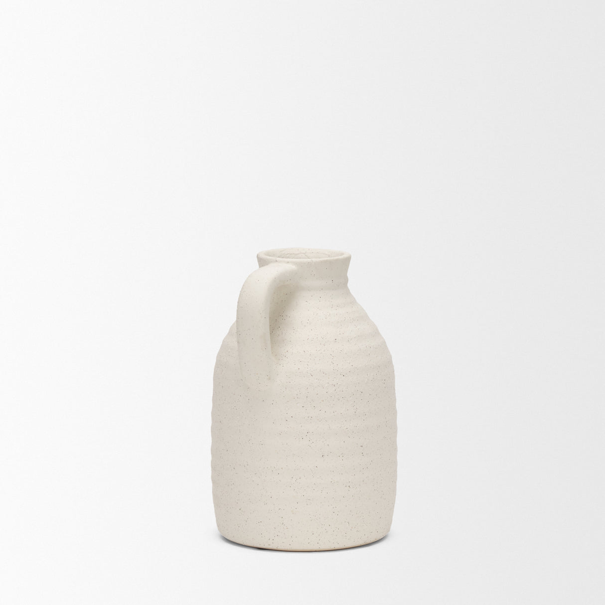 Tyrus Medium Textured Matte White w/ Speckling Ceramic Vase from Mercana - Luna Furniture