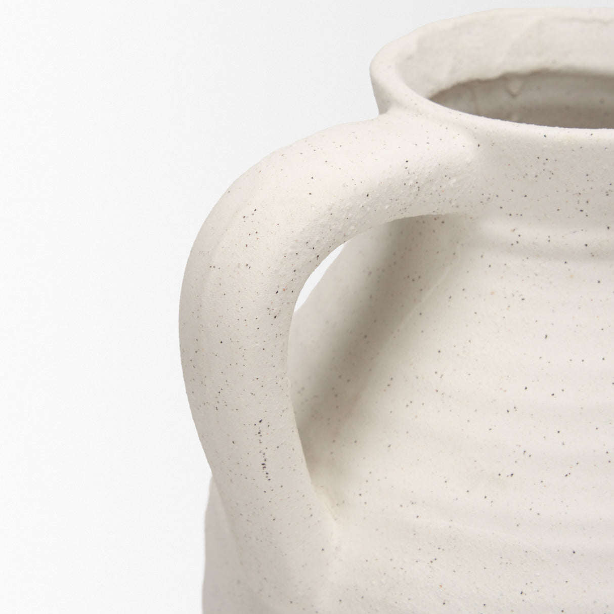 Tyrus Large Textured Matte White w/ Speckling Ceramic Vase from Mercana - Luna Furniture