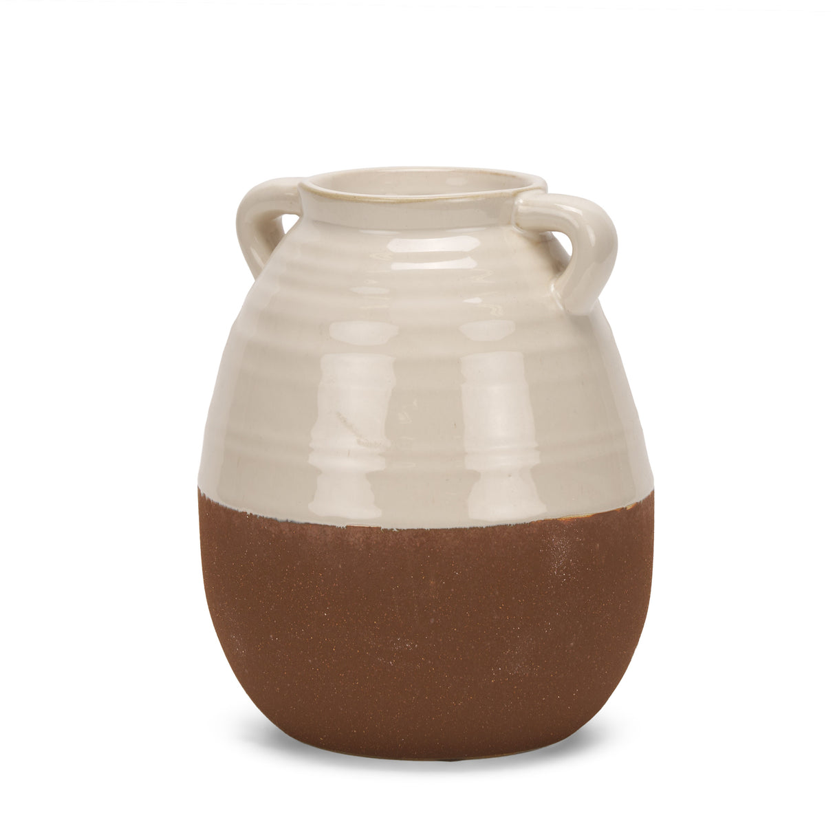 Tryna Small Beige w/ Matte Brown Ceramic Vase from Mercana - Luna Furniture