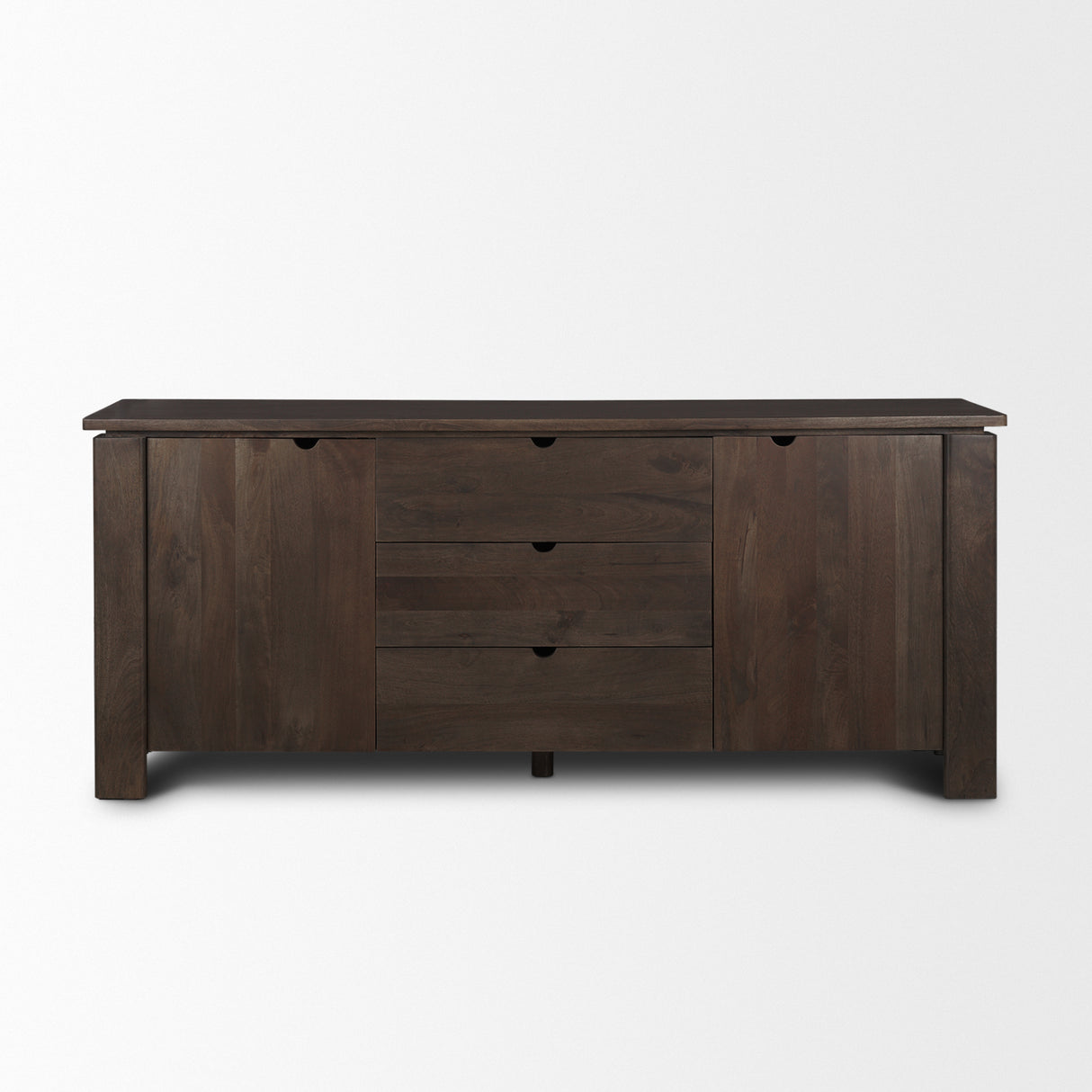 Wallen 2 Door Solid Dark Brown Wood w/ 3 Drawers Sideboard from Mercana - Luna Furniture