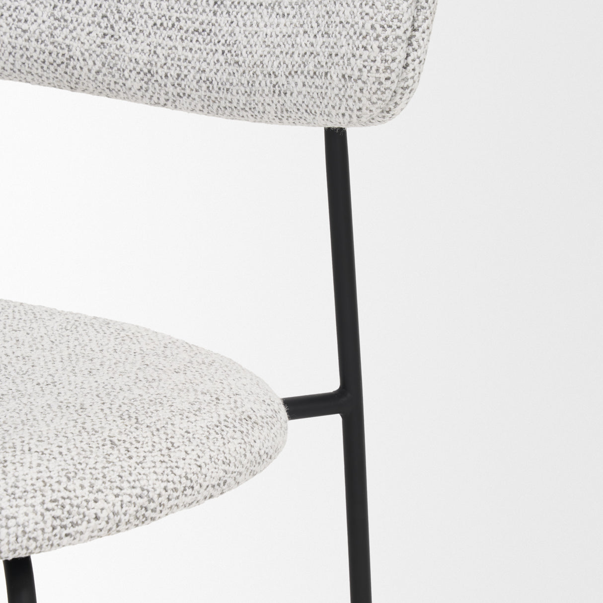 Casey Matte Black Metal w/ Gray Fabric Dining Chair, Set of 2 from Mercana - Luna Furniture