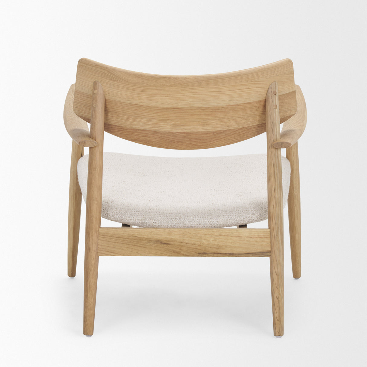 Haggen Light Brown Oak Wood w/ Cream Fabric Accent Chair from Mercana - Luna Furniture