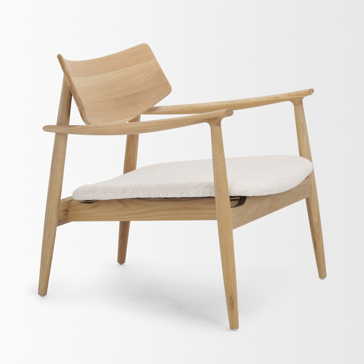 Haggen Light Brown Oak Wood w/ Cream Fabric Accent Chair from Mercana - Luna Furniture