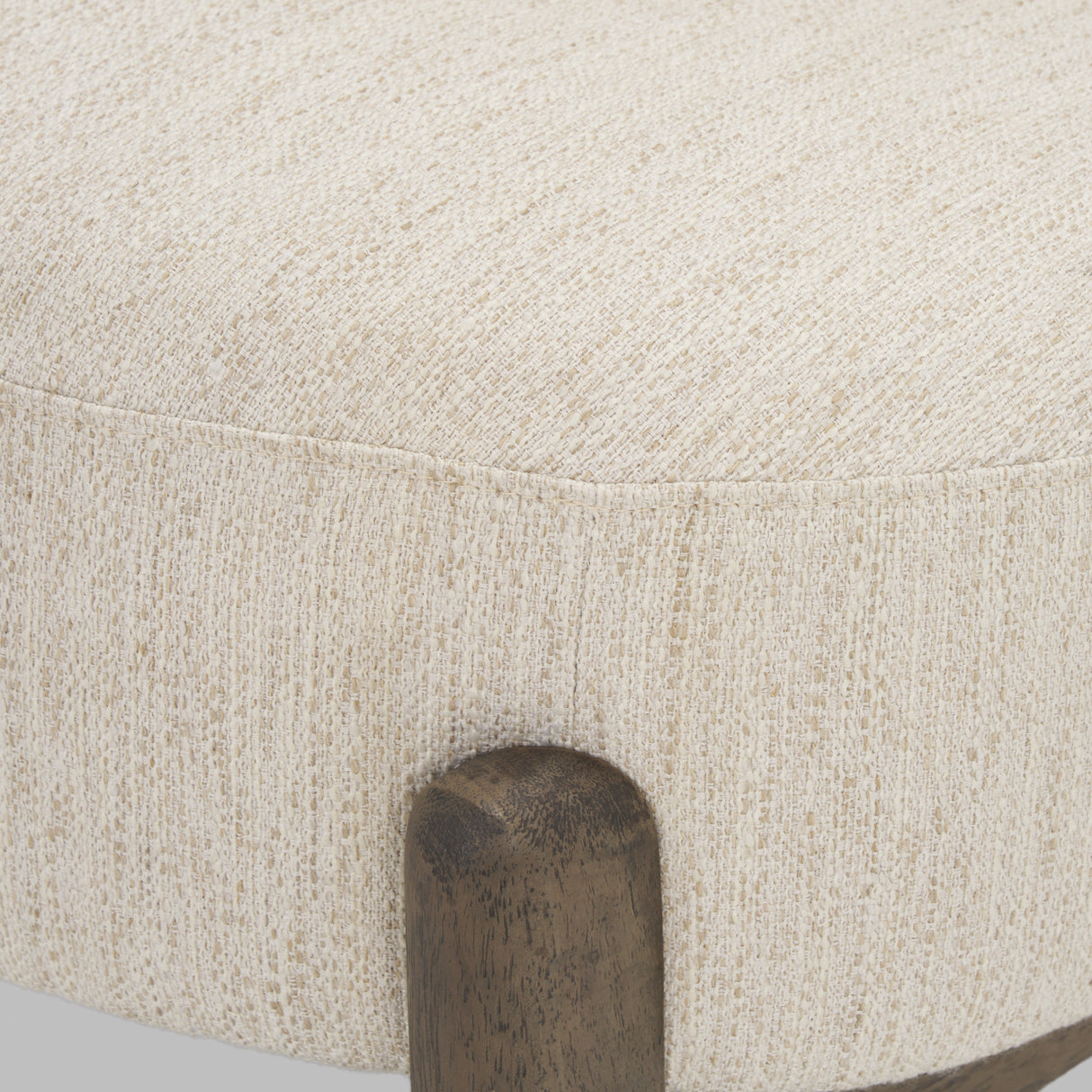 Vyra Dark Brown Wood w/ Cream Fabric Accent Chair from Mercana - Luna Furniture