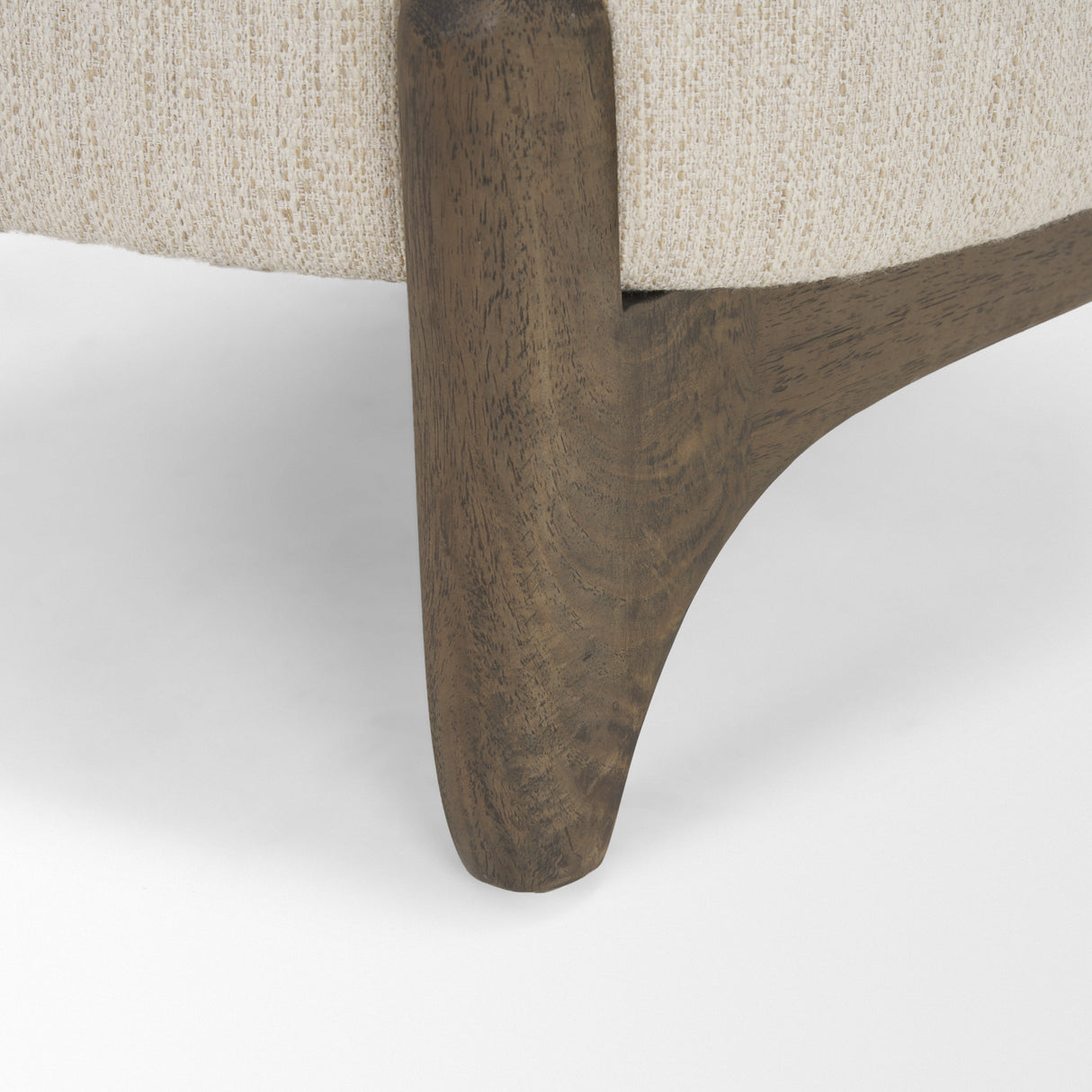 Vyra Dark Brown Wood w/ Cream Fabric Accent Chair from Mercana - Luna Furniture