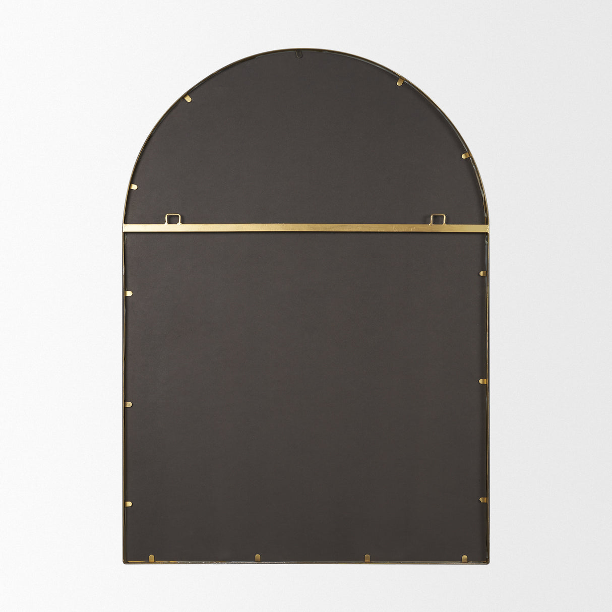 Tiffany Brushed Gold Double Frame Metal Arched Mirror from Mercana - Luna Furniture