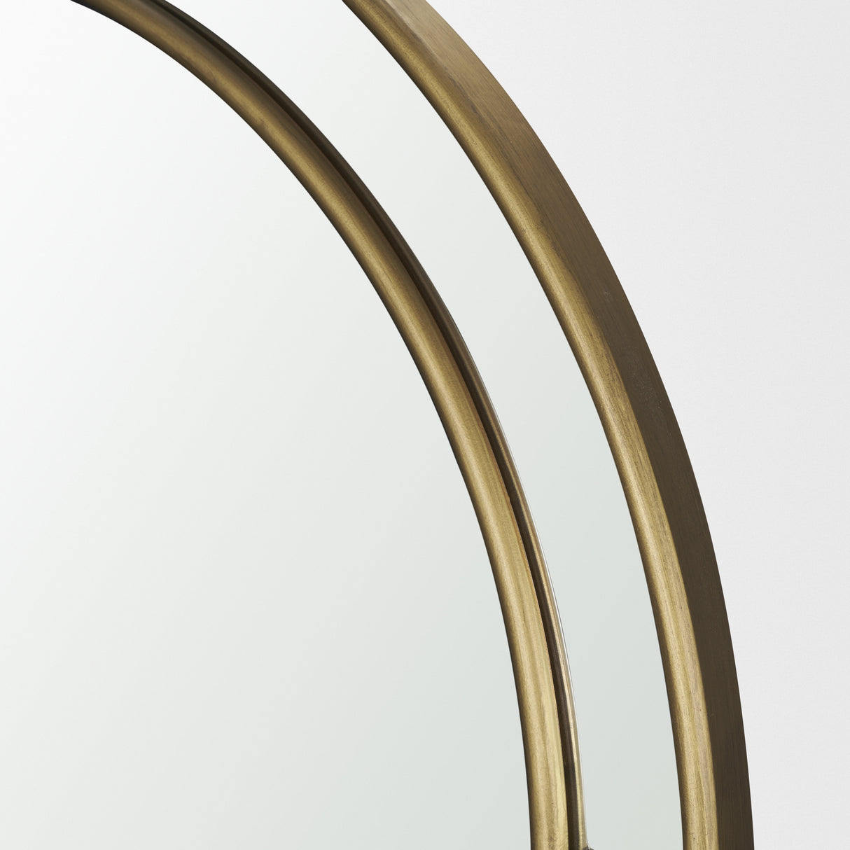 Tiffany Brushed Gold Double Frame Metal Arched Mirror from Mercana - Luna Furniture