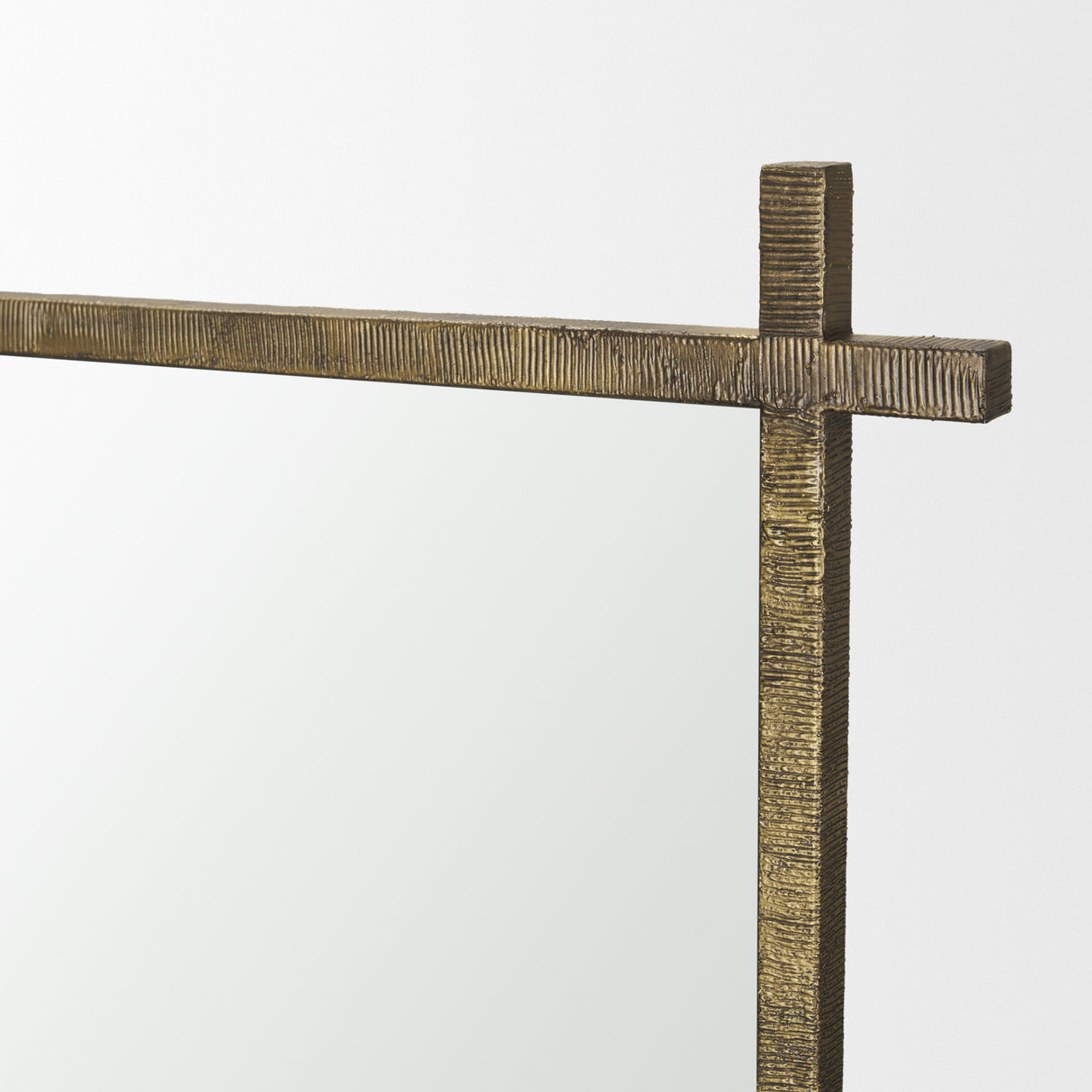 Tori Textured Gold Metal Cross Frame Wall Mirror from Mercana - Luna Furniture