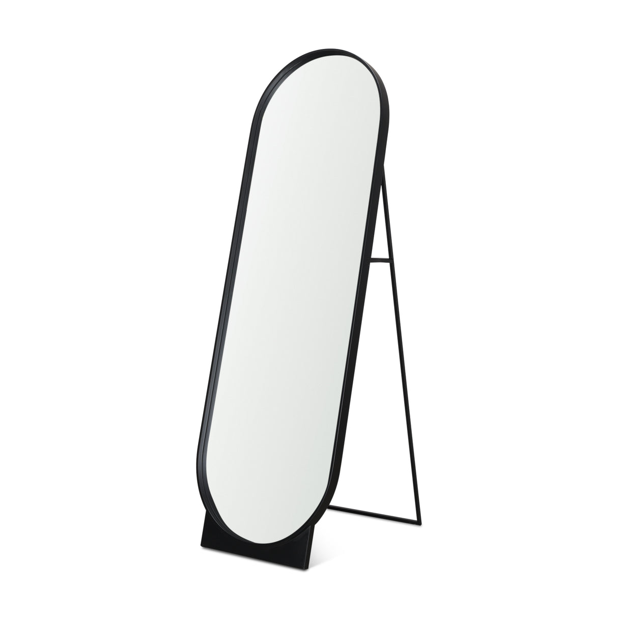 Tillie Oblong Matte Black Metal Standing Floor Mirror from Mercana - Luna Furniture
