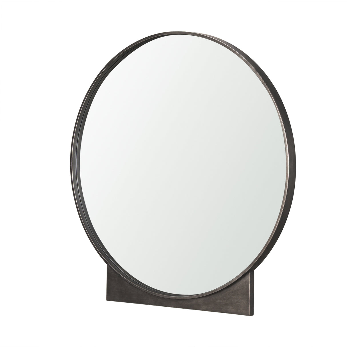 Tillie Round Gunmetal w/ Textured Metal Frame Wall Mirror from Mercana - Luna Furniture