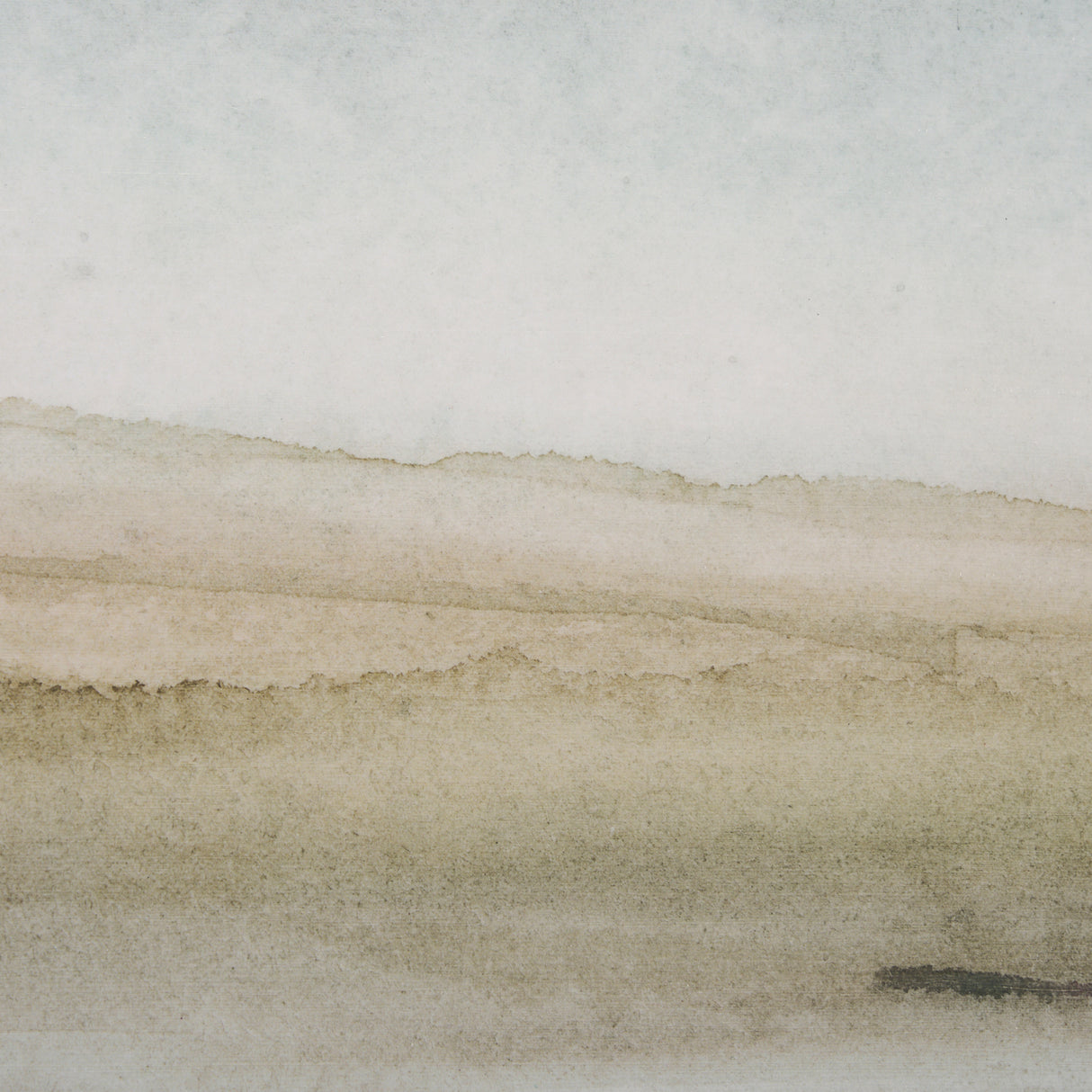 Rolling Fields II Hand Embellished Brown Framed Watercolor Art Print on Paper Mounted with Backing from Mercana - Luna Furniture