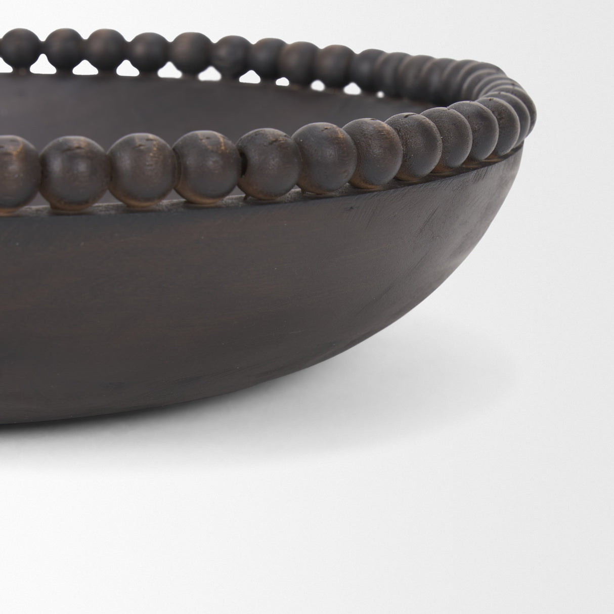 Wendell Dark Brown Wood w/ Wood Beads Round Bowls from Mercana - Luna Furniture