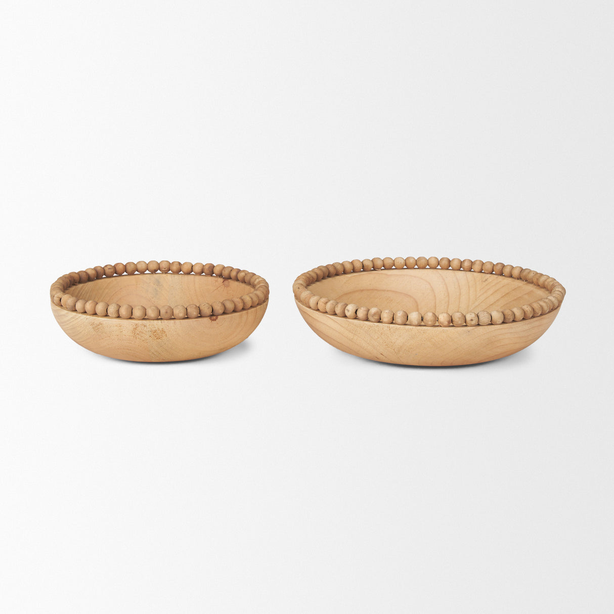 Wendell Light Brown Wood w/ Wood Bead Round Bowls from Mercana - Luna Furniture