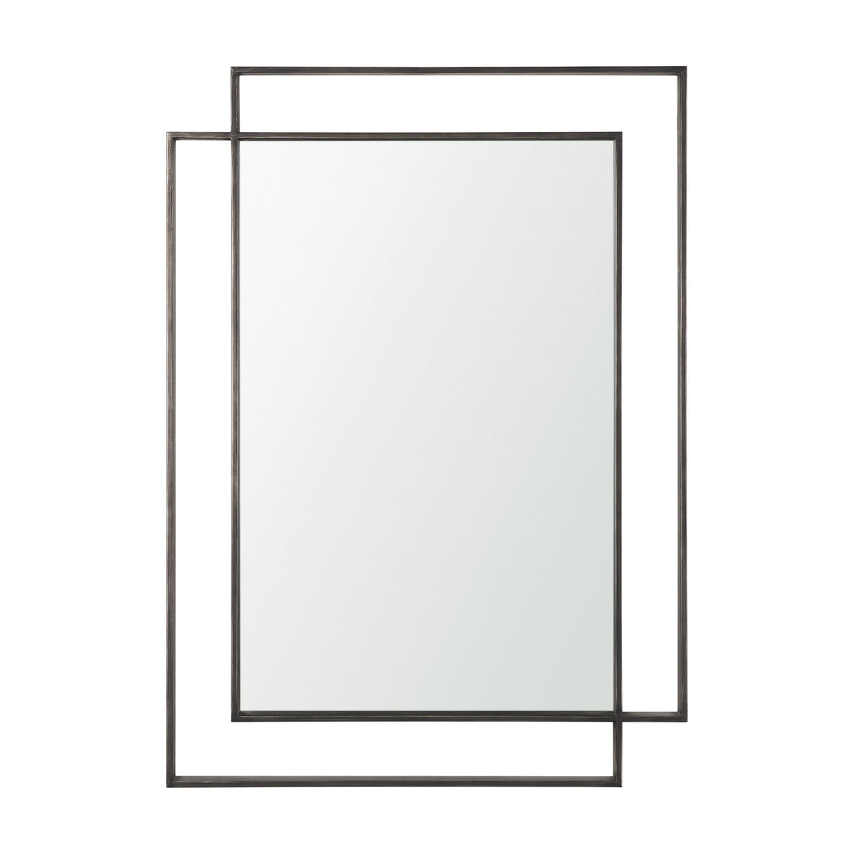 Tiva Rectangular Dual Metal Frame Gunmetal Mirror from Mercana - Luna Furniture