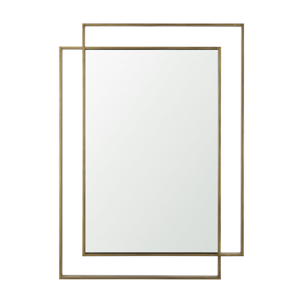 Tiva Rectangular Dual Brushed Gold Metal Framed Mirror from Mercana - Luna Furniture