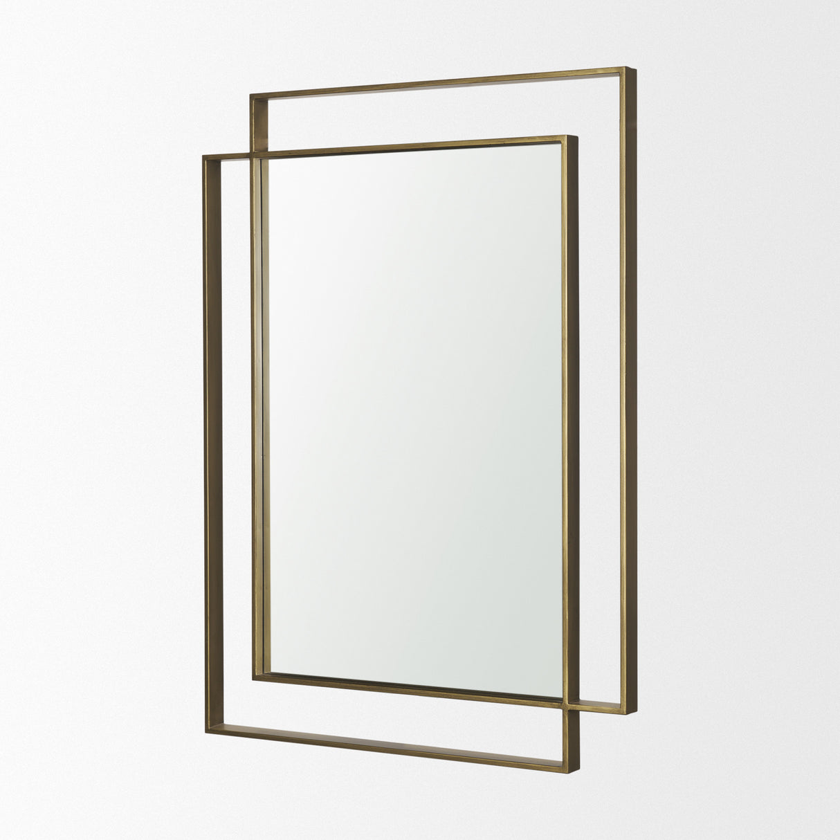 Tiva Rectangular Dual Brushed Gold Metal Framed Mirror from Mercana - Luna Furniture