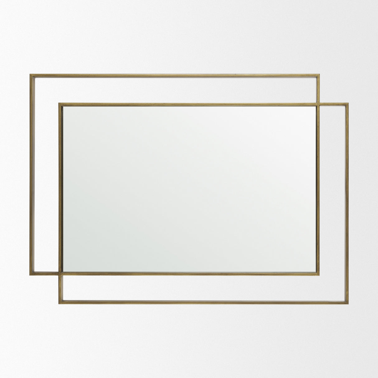 Tiva Rectangular Dual Brushed Gold Metal Framed Mirror from Mercana - Luna Furniture