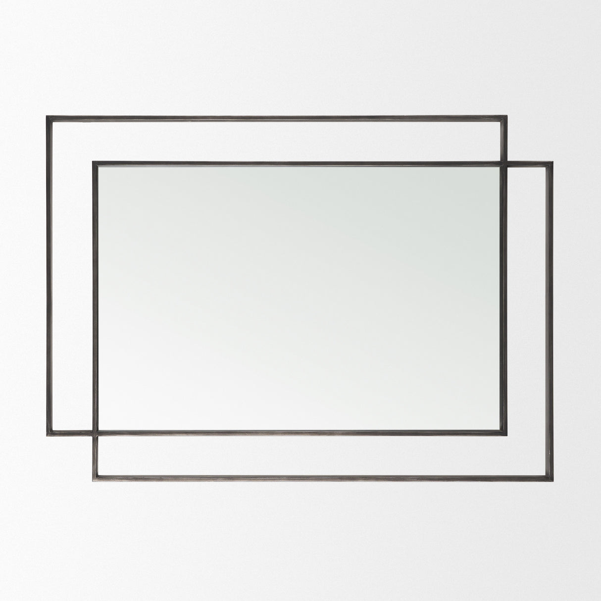 Tiva Rectangular Dual Metal Frame Gunmetal Mirror from Mercana - Luna Furniture