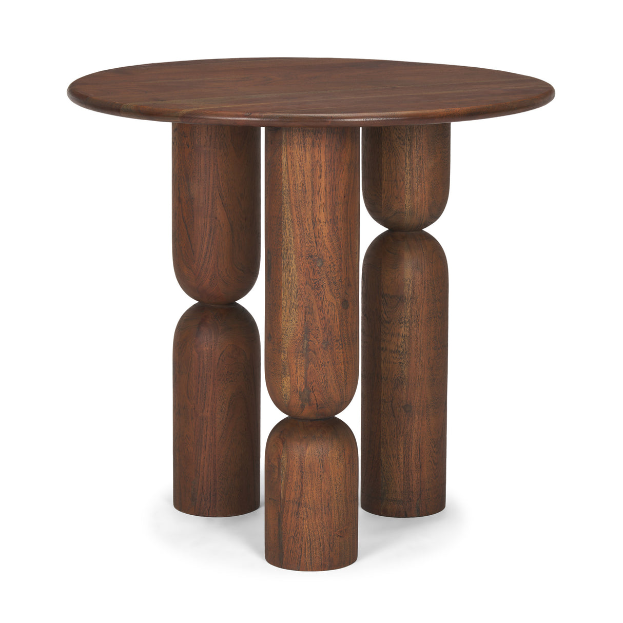 Sonel Pedestal Medium Dark Brown Acacia Wood Foyer Table from Mercana - Luna Furniture