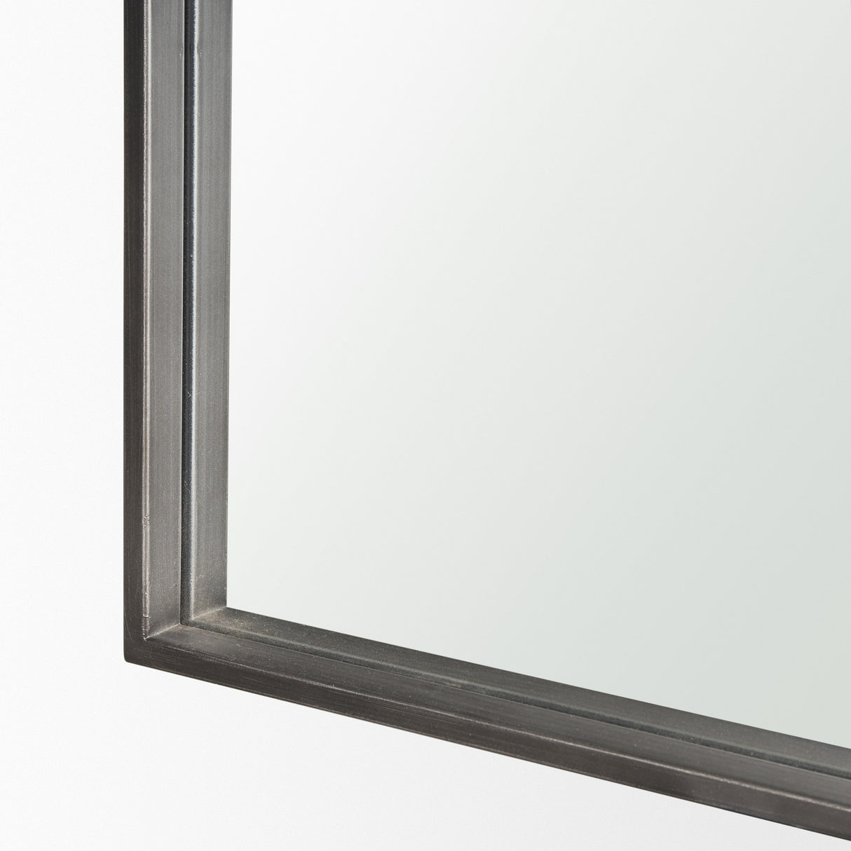Tamira Tall Brushed Gunmetal Metal Arched Mirror from Mercana - Luna Furniture