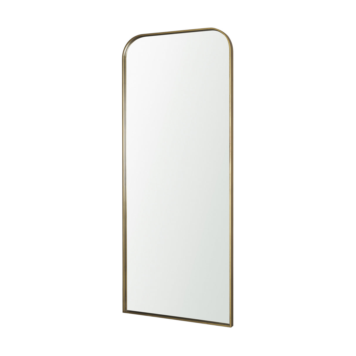 Tamira 75.8" Tall Brushed Brass Metal Arched Mirror from Mercana - Luna Furniture