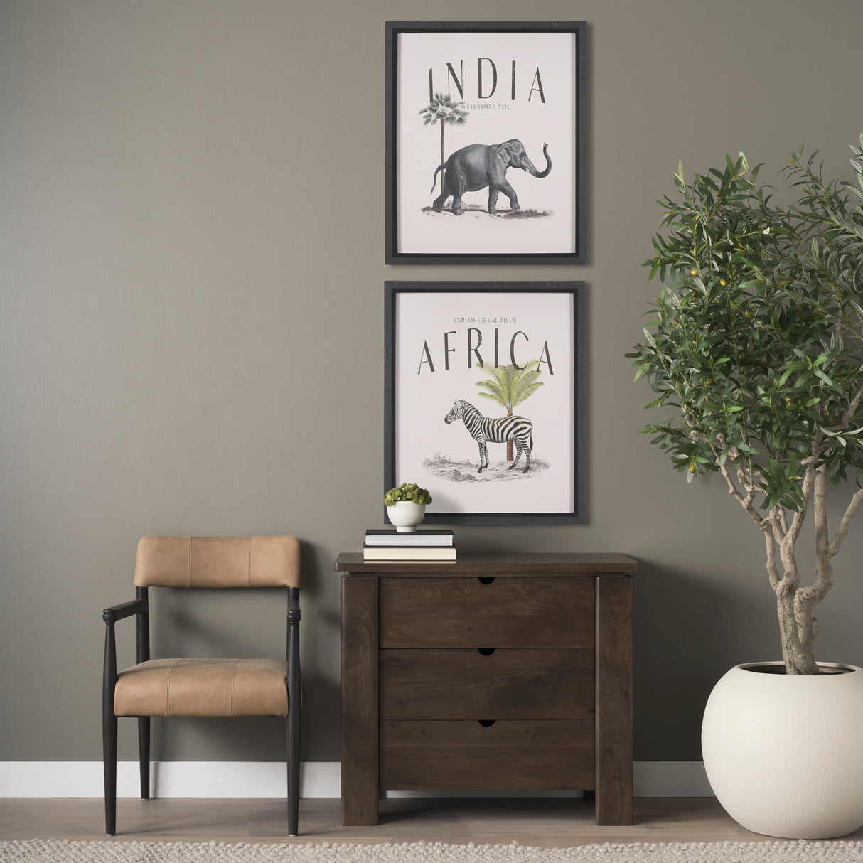 Travel Guide - India by Vintage Collection a Hand Embellished Textured Framed Art Print from Mercana - Luna Furniture