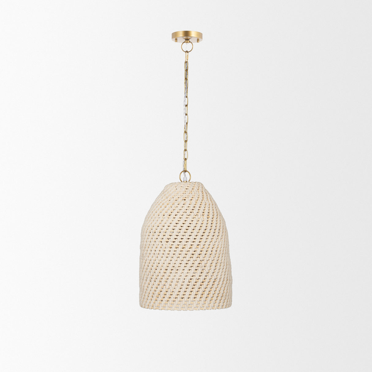 Tosha 1-Light Cotton Rope Bell Pendant from Mercana - Luna Furniture