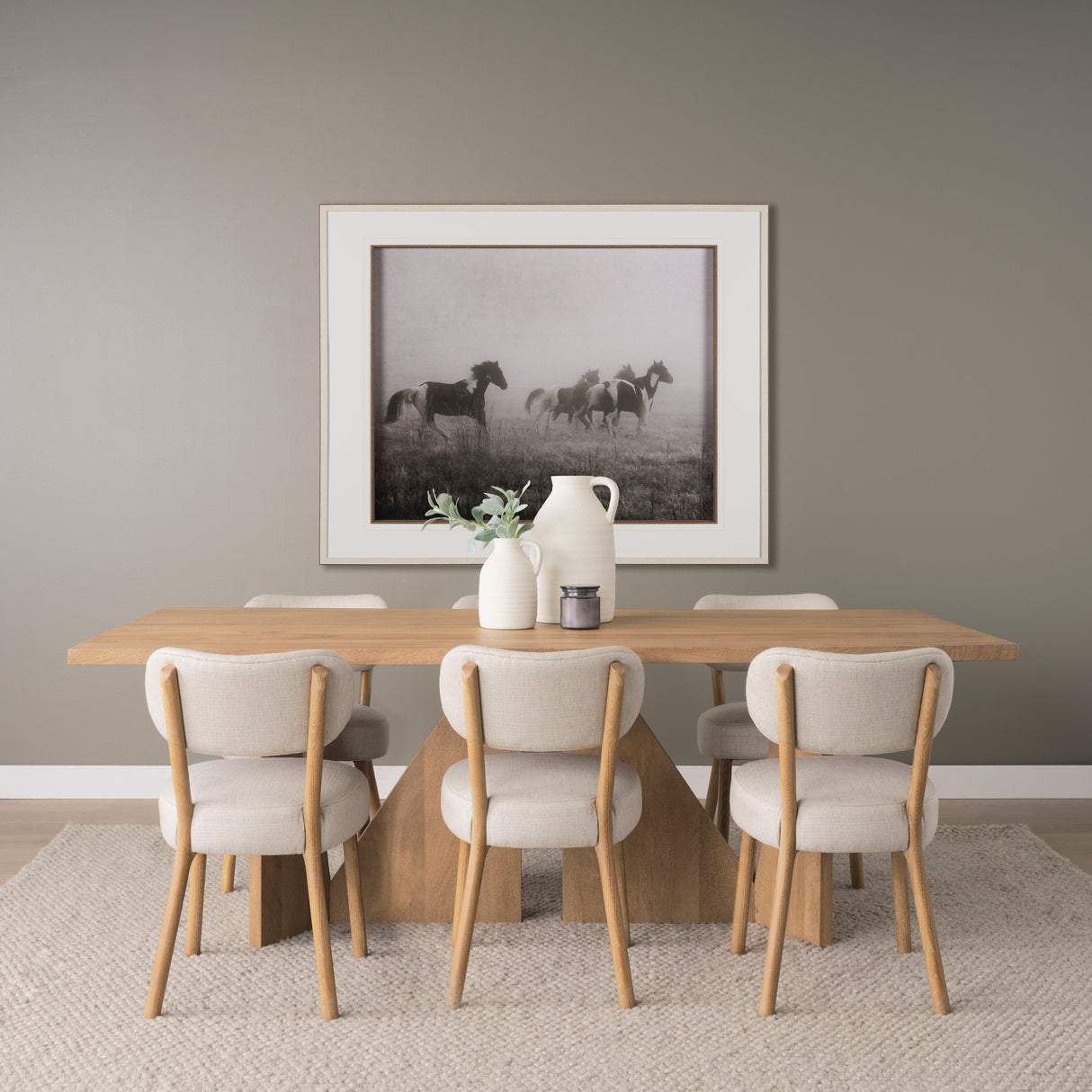 Owen Dining Chair W/ Medium Brown Wood and Beige Fabric, Set of 2 from Mercana - Luna Furniture