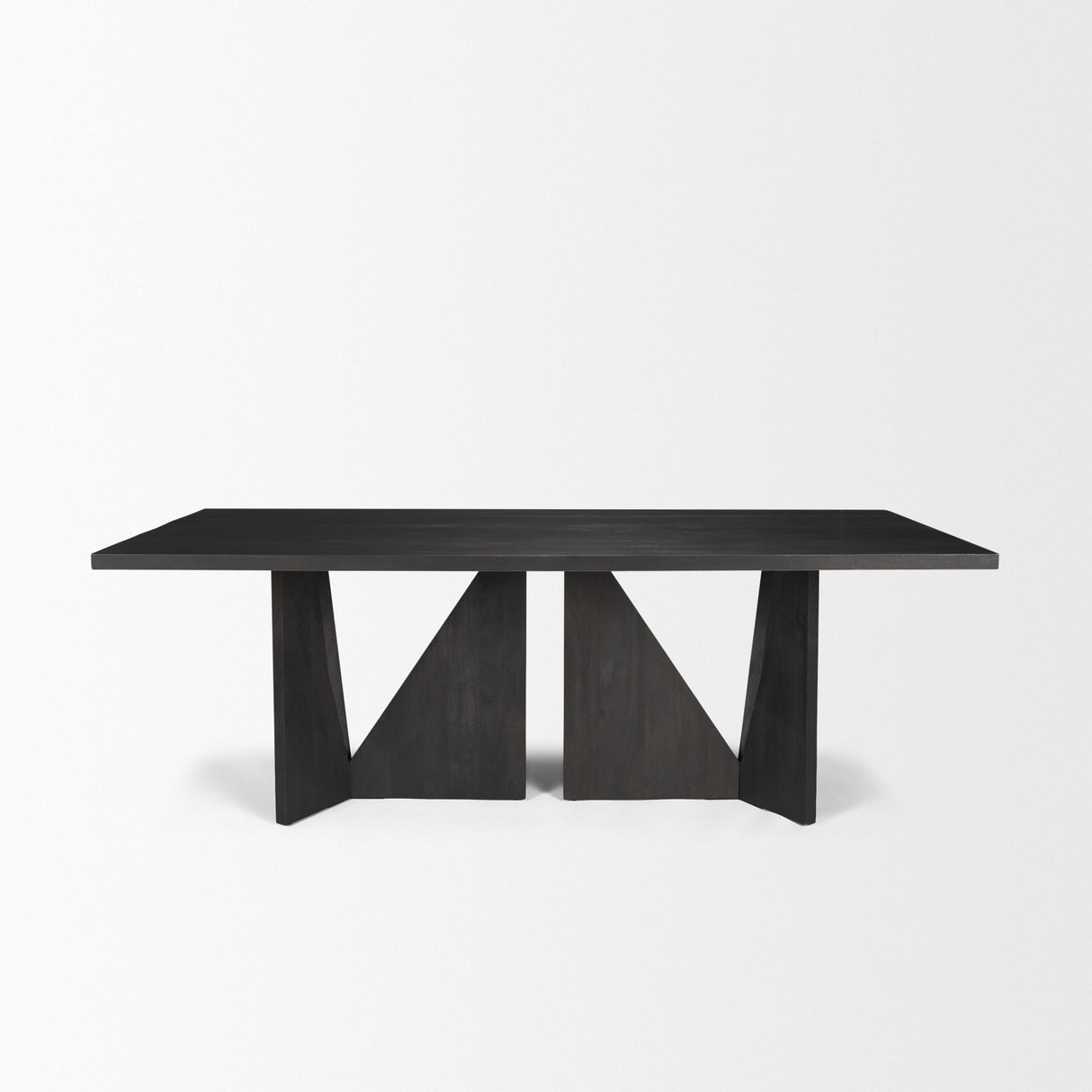 Tarro 84" Rectangular Textured Black Wood w/ Geometrical Base Dining Table from Mercana - Luna Furniture