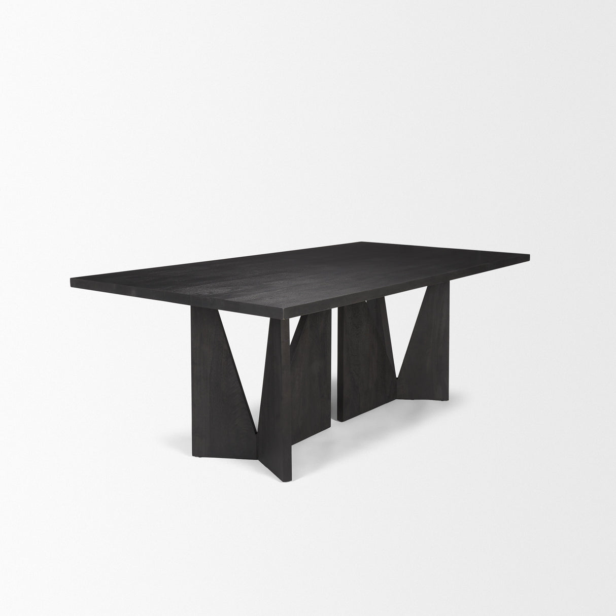 Tarro 84" Rectangular Textured Black Wood w/ Geometrical Base Dining Table from Mercana - Luna Furniture