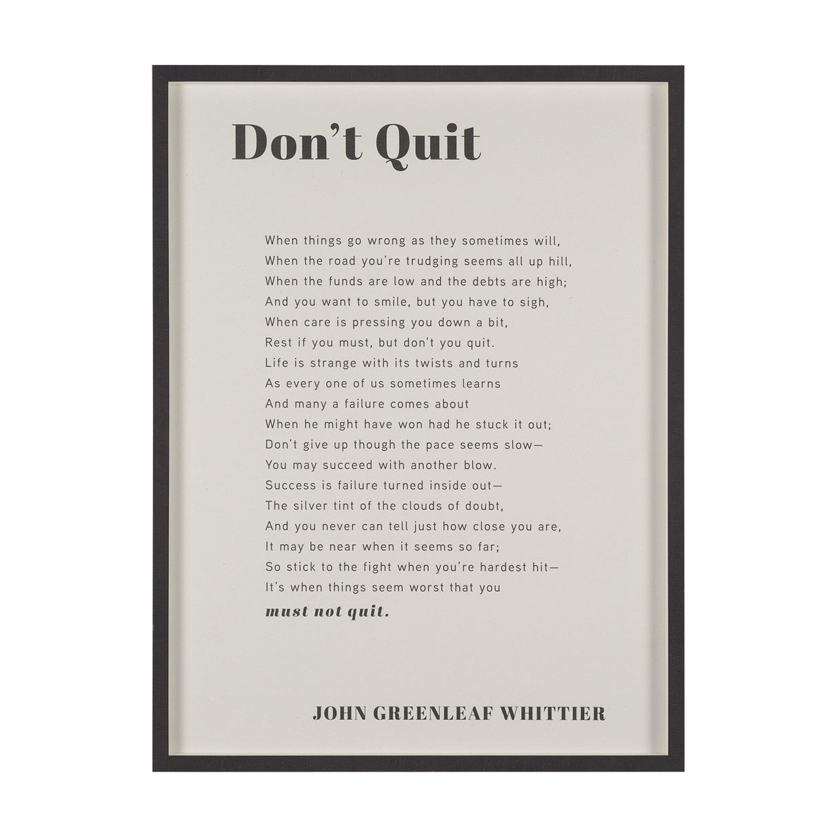 Don't Quit by Mercana Studio a Hand Embellished Framed Art Print Matted under Glass from Mercana - Luna Furniture