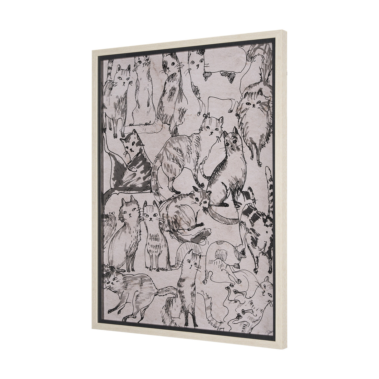 Cat Sketch by Mercana Studio a Hand Embellished Framed Art Print Matted under Glass from Mercana - Luna Furniture