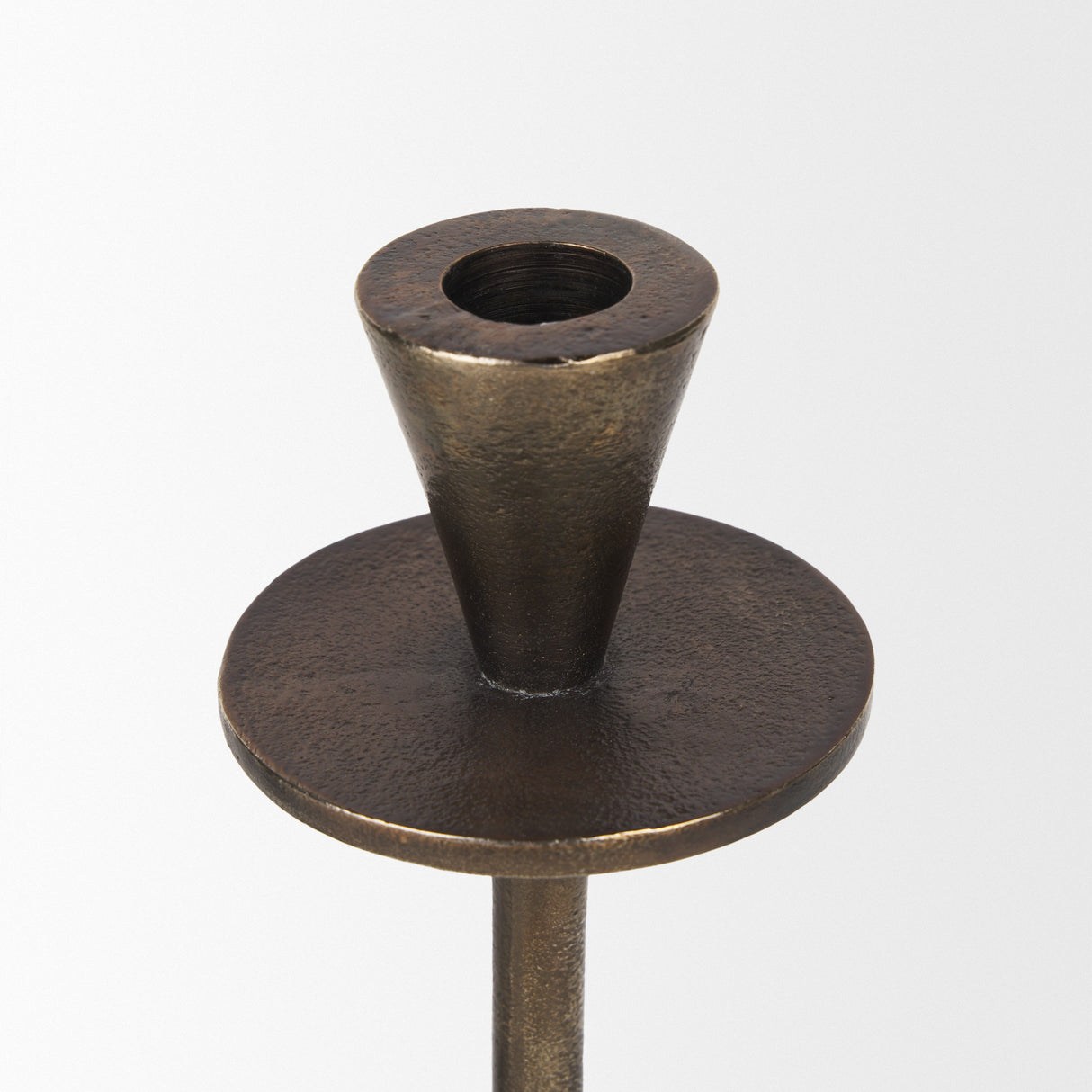 Petria Antiqued Gold Textured Metal Taper Candle Holders from Mercana - Luna Furniture
