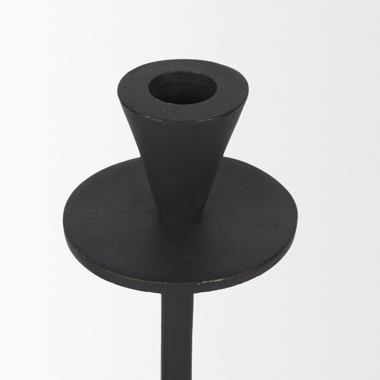 Petria Matte Black Textured Metal Taper Candle Holders from Mercana - Luna Furniture
