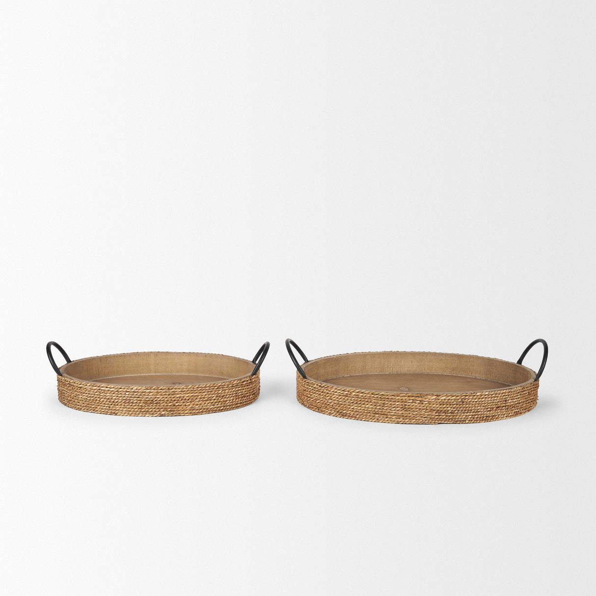 Wheaton Light Brown Wood w/ Natural Jute Serving Trays from Mercana - Luna Furniture