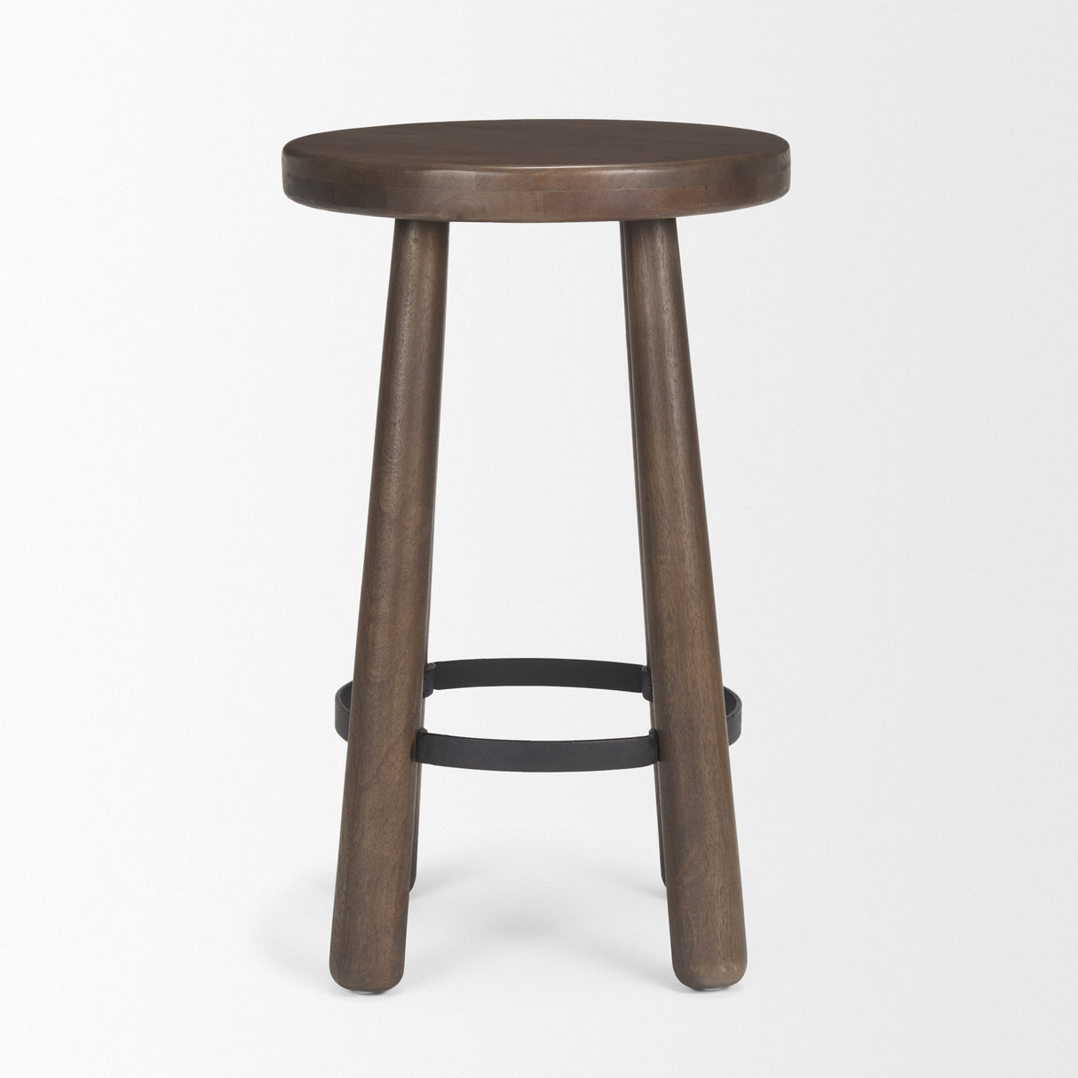 Weldon Dark Brown Wood w/ Matte Black Metal Counter Stool from Mercana - Luna Furniture