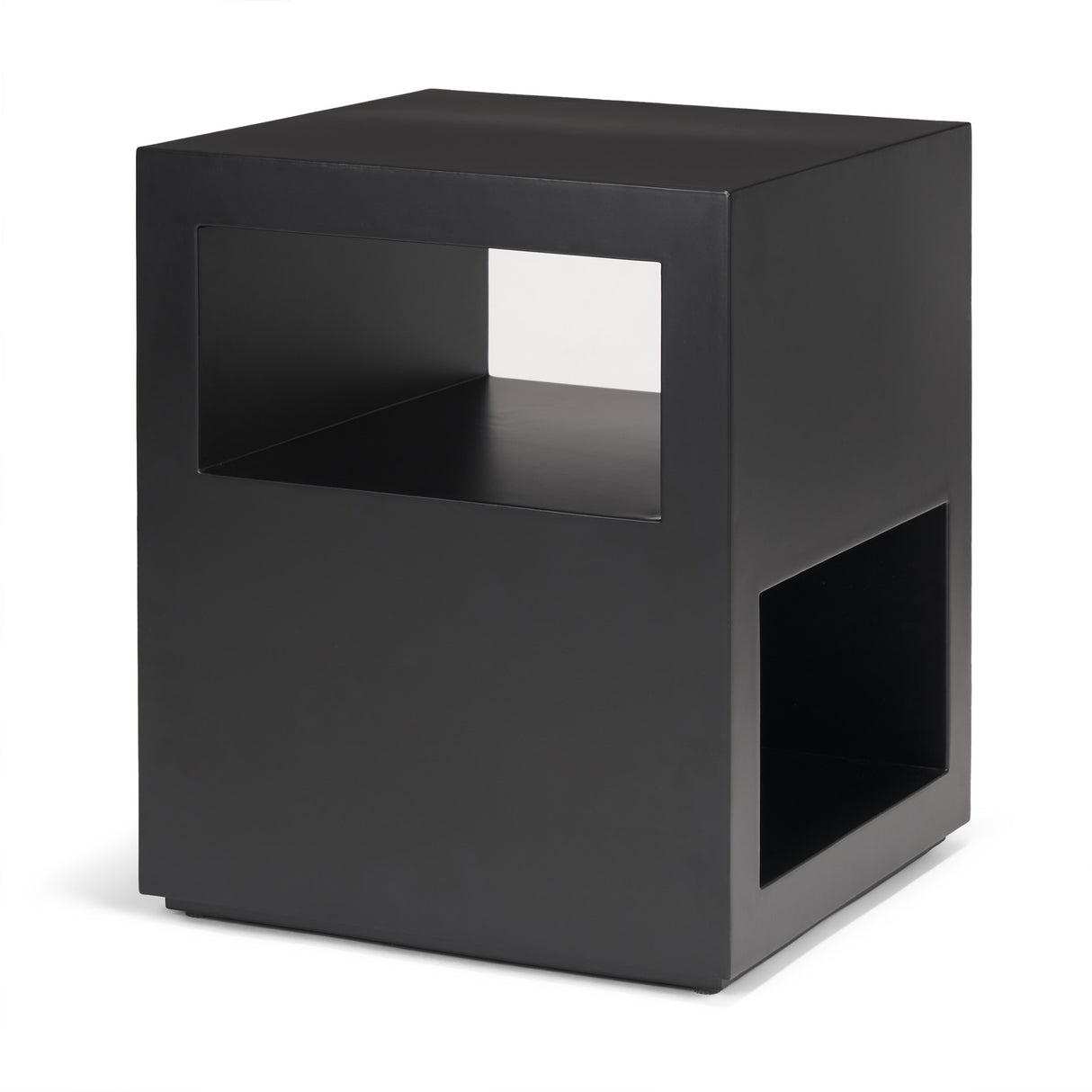 Vondra Matte Black Metal w/ Open Shelves Side table from Mercana - Luna Furniture