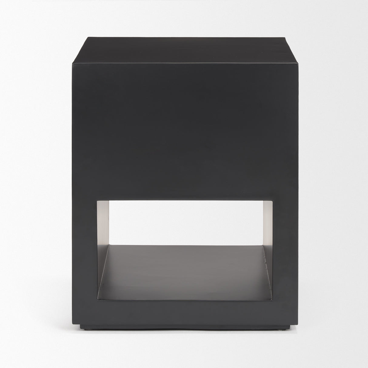 Vondra Matte Black Metal w/ Open Shelves Side table from Mercana - Luna Furniture